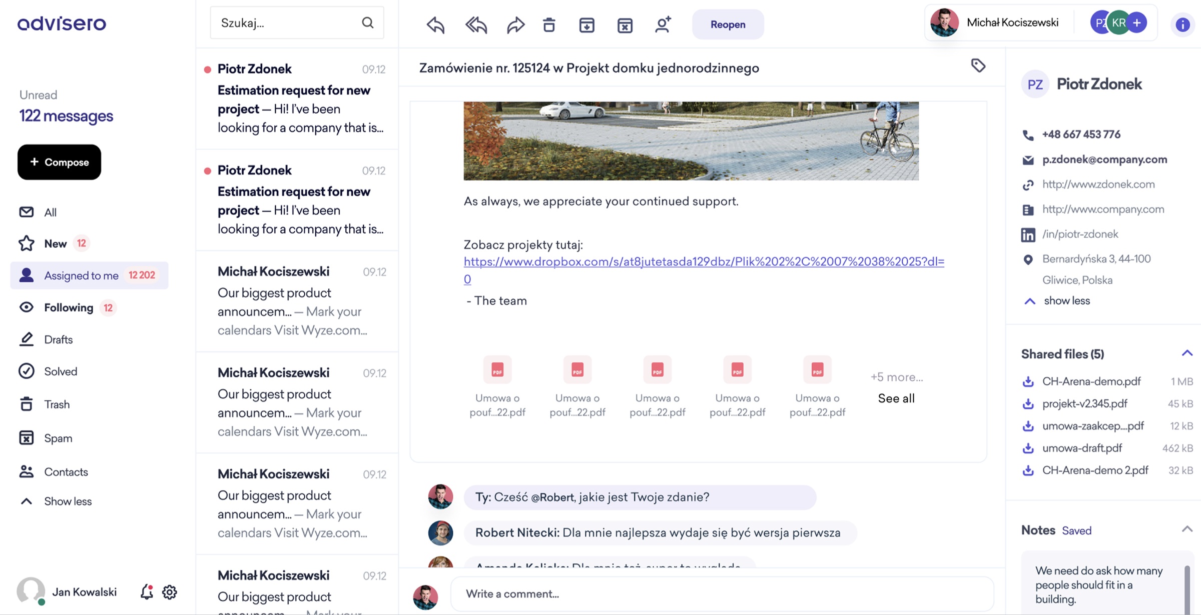 Flow: Conversation status and contact details